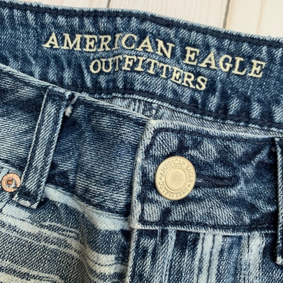 AEO Stars Stripes Flag Cut Off Denim Jean Shorts - Picture 4 of 8